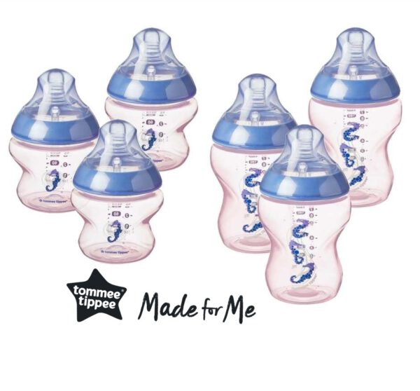 בקבוק Tommee Tippee ב- 2 גדלים לבחירה ורוד/סגול